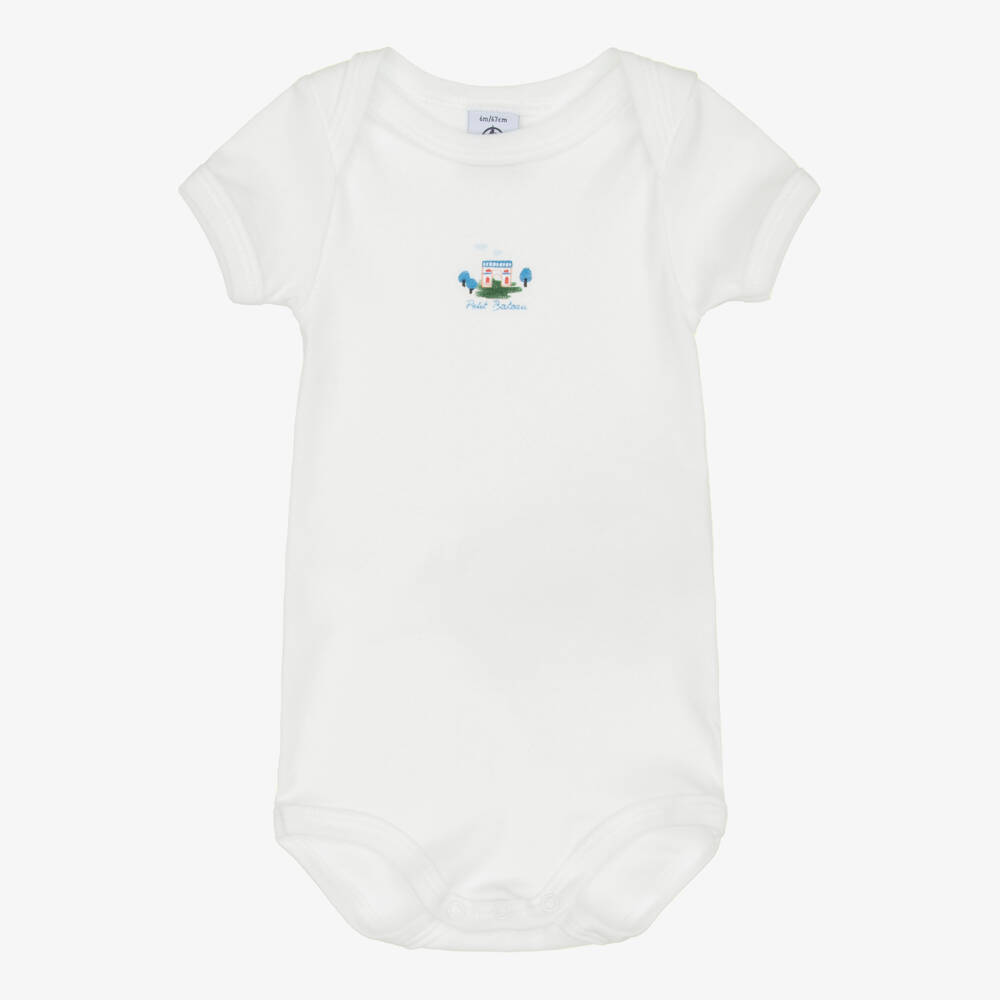 Petit Bateau-Ivory Cotton Paris-Themed Bodyvests (3 Pack) | Childrensalon