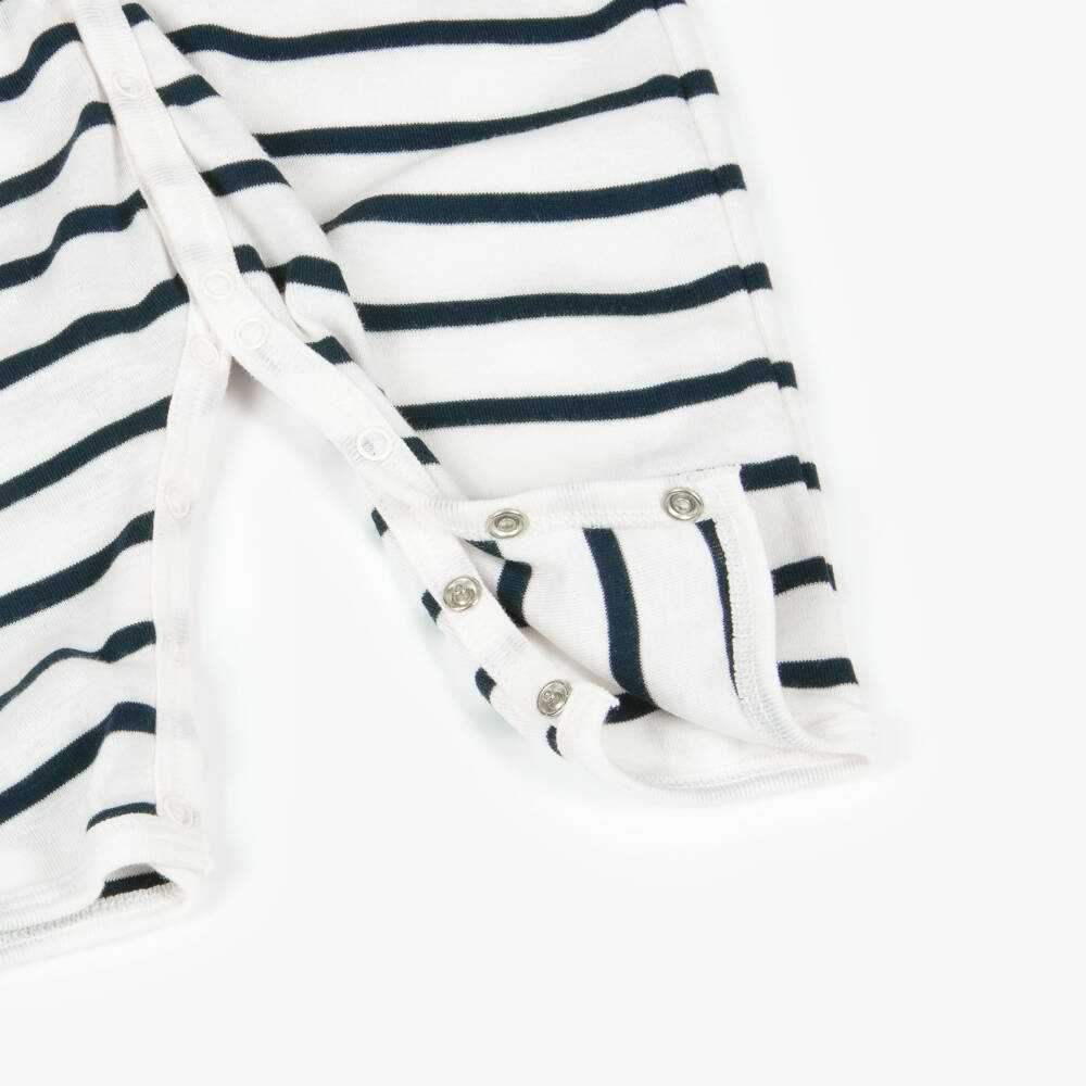 Petit Bateau-Ромпер кремово-синий в бретонском стиле | Childrensalon