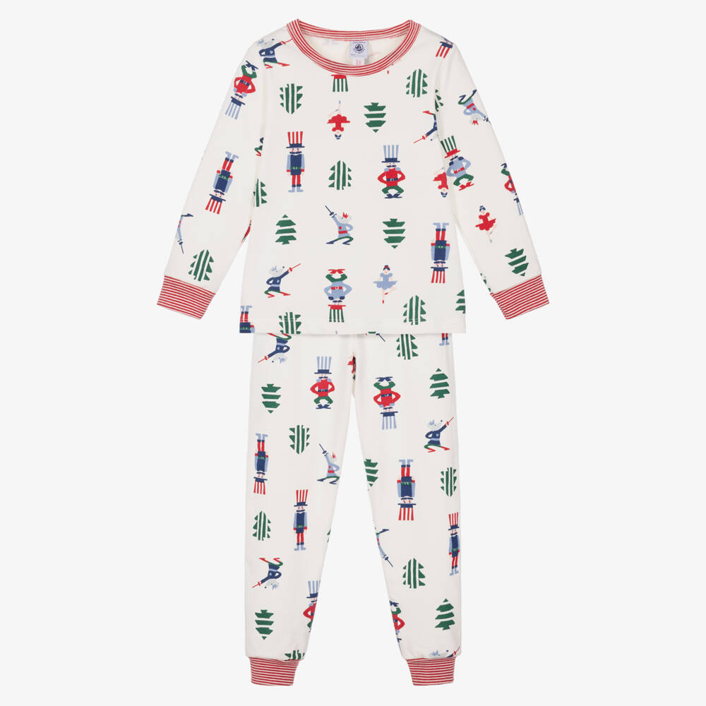 Petit Bateau-Ivory Organic Cotton Nutcracker Print Pyjamas | Childrensalon