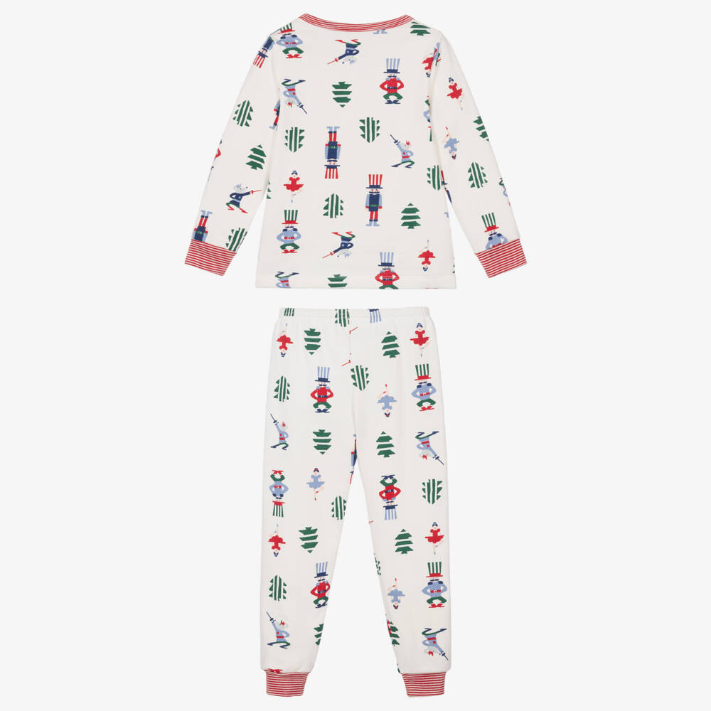 Petit Bateau-Ivory Organic Cotton Nutcracker Print Pyjamas | Childrensalon