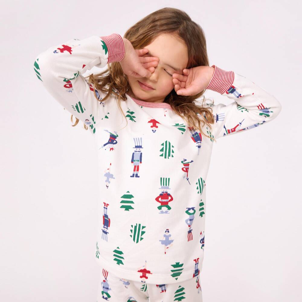 Petit Bateau-Ivory Organic Cotton Nutcracker Print Pyjamas | Childrensalon