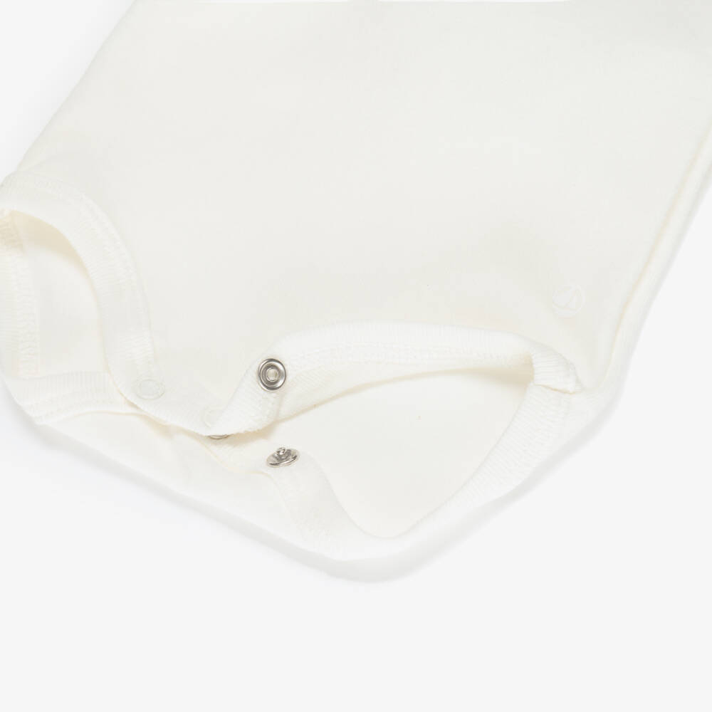 Petit Bateau-Ivory Roll Neck Organic Cotton Jersey Bodysuit | Childrensalon
