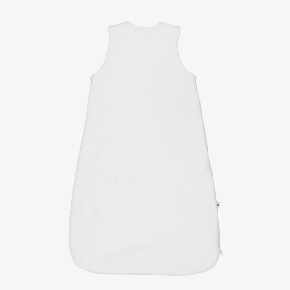 Petit Bateau-Подарочный комплект с комбинезоном кремовый велюровый с муслиновым чехлом (30см) | Childrensalon