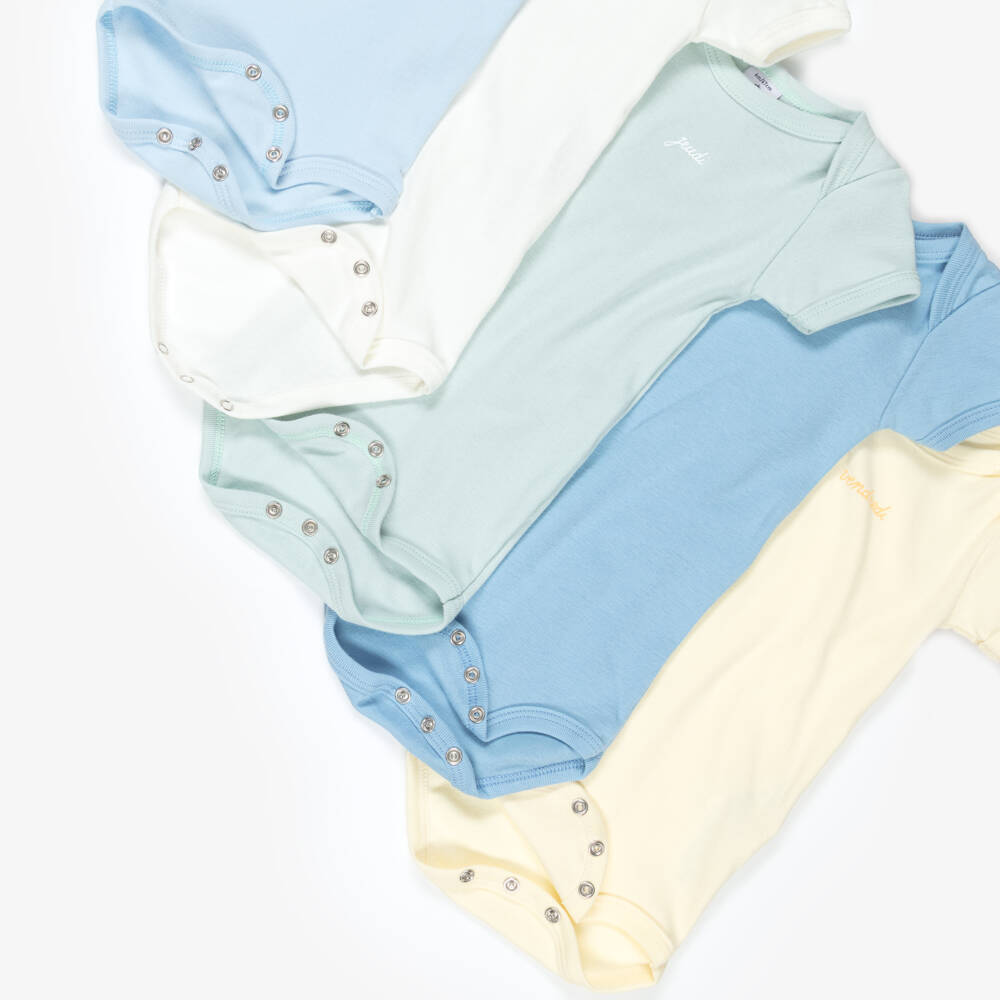 Petit Bateau-Multicolour Cotton Weekday Bodyvests (5 Pack) | Childrensalon