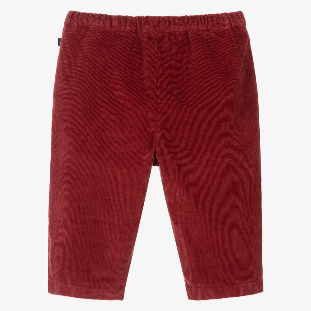 Petit Bateau-Red Cotton Corduroy Baby Trousers | Childrensalon