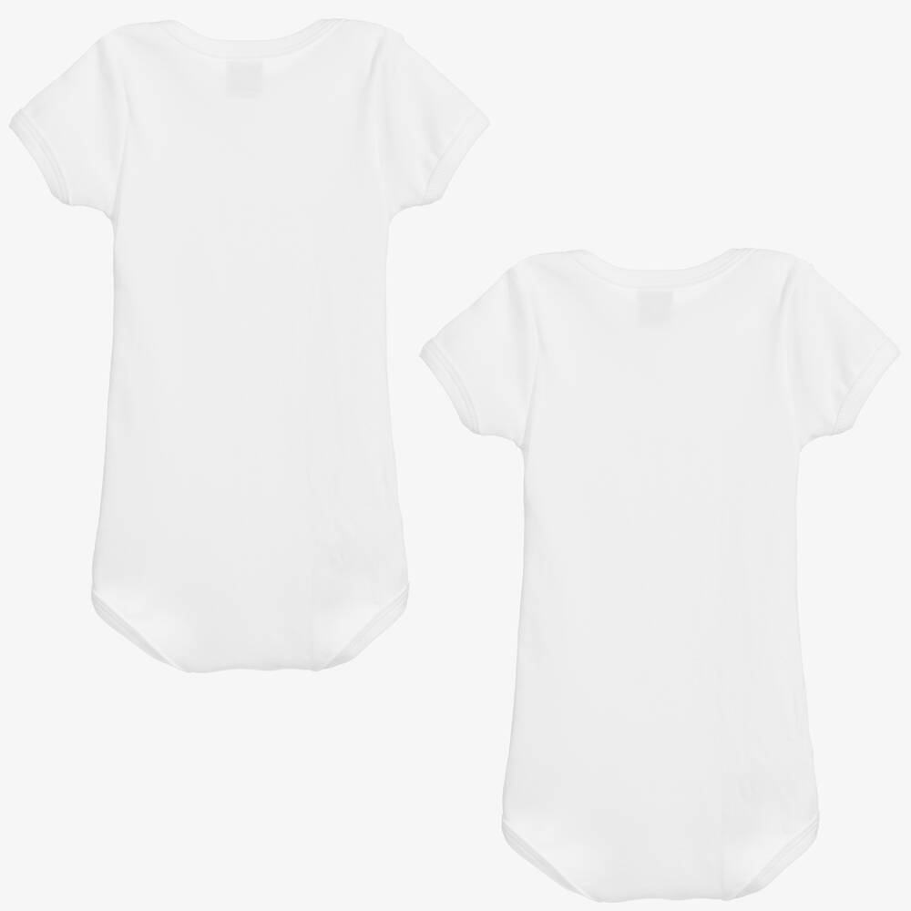 Petit Bateau-White Cotton Bodyvests (2 Pack)    | Childrensalon