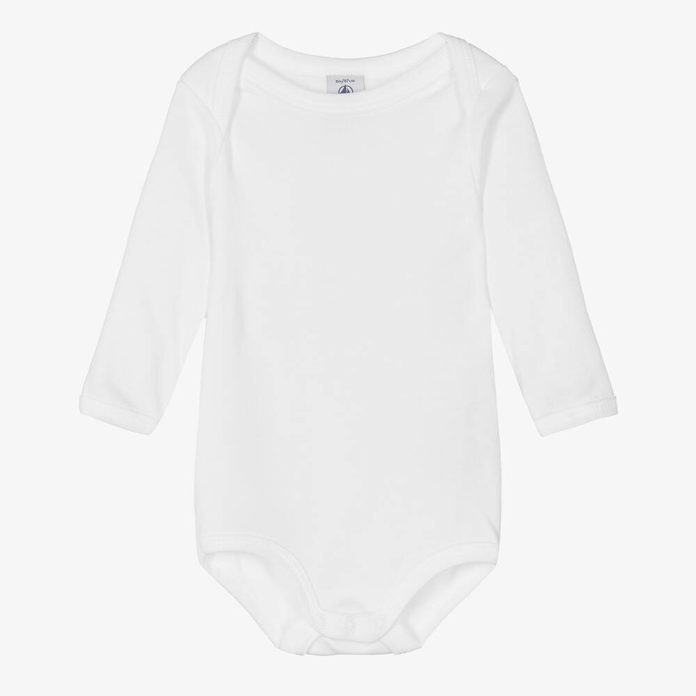 Petit Bateau-White Cotton Bodyvests (2 Pack) | Childrensalon