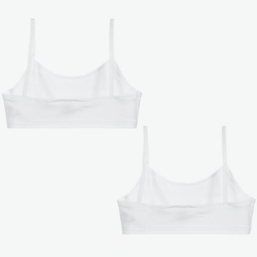 Petit Bateau-Топа-бра из хлопка белого цвета (комплект из 2 шт.) | Childrensalon
