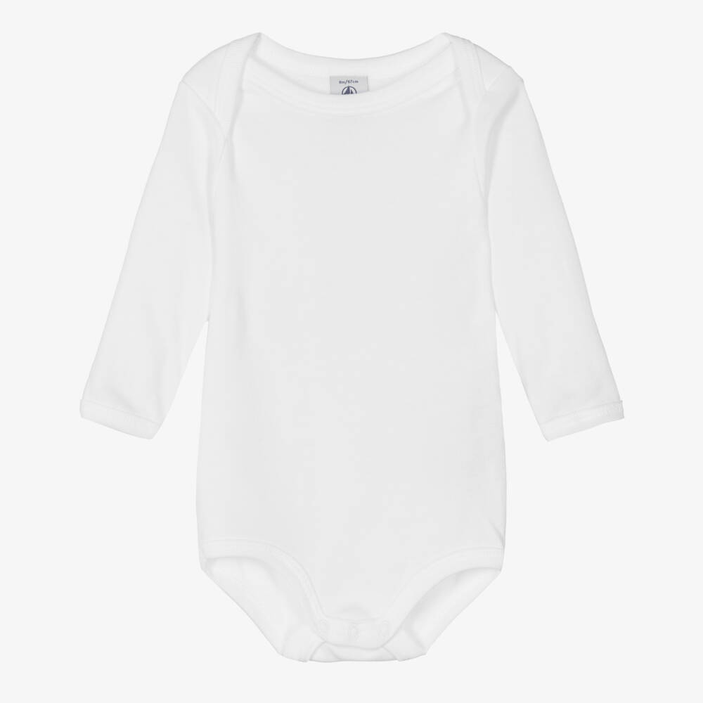 Petit Bateau-Белые боди из хлопка для малышей (2шт.) | Childrensalon