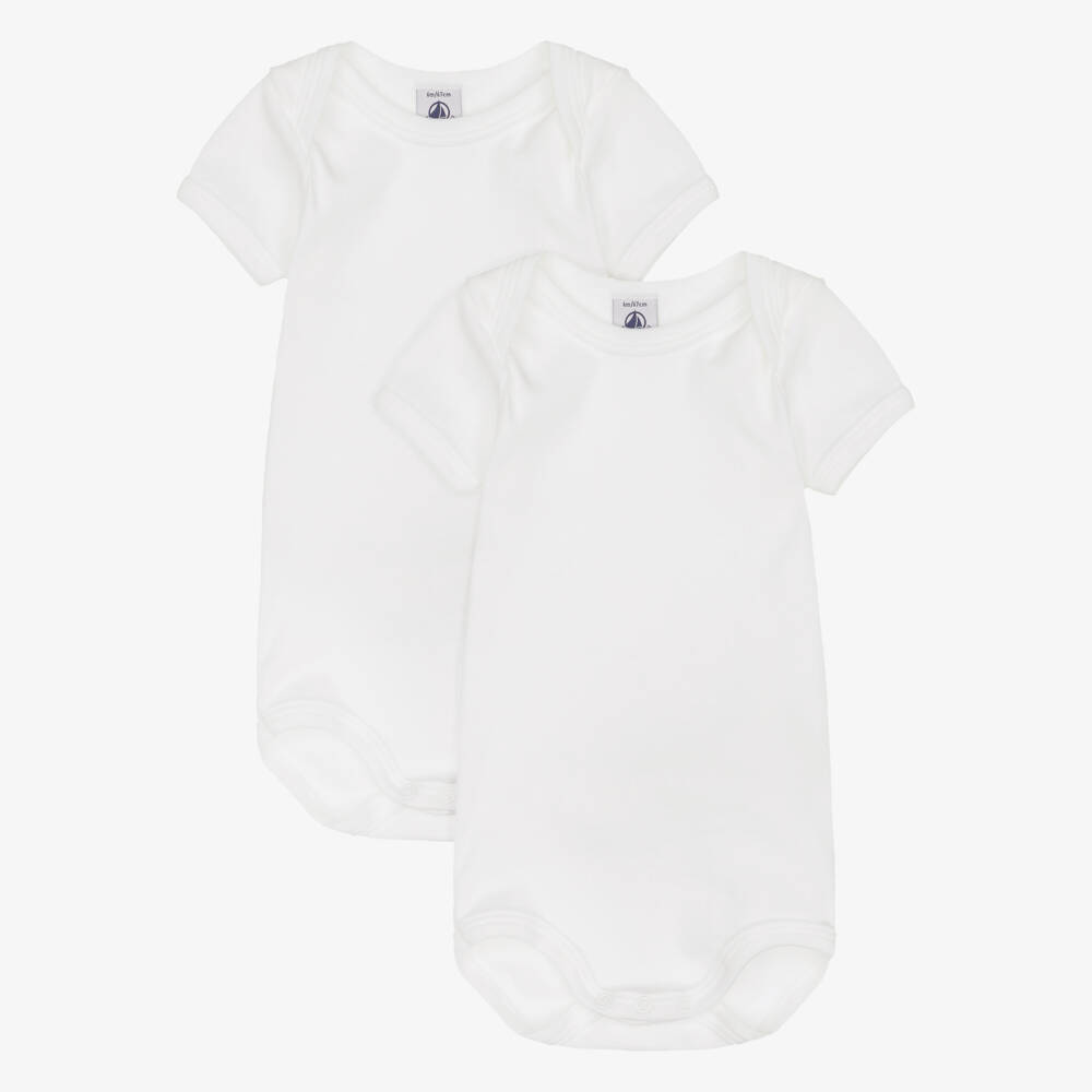Petit Bateau-Белые боди из хлопка (2шт.) | Childrensalon