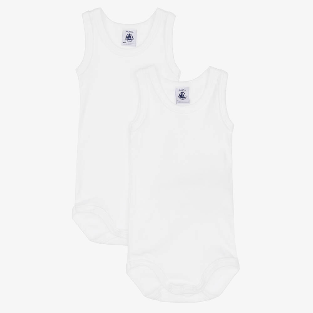 Petit Bateau-Белые боди из хлопка (2шт.) | Childrensalon