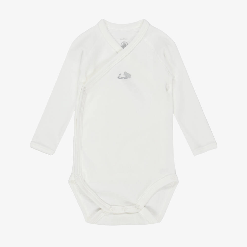 Petit Bateau-White Long-Sleeved Weekday Bodyvests (5 Pack) | Childrensalon