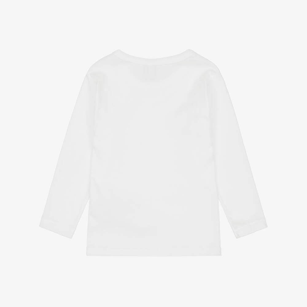 Petit Bateau-توب فيست قطن عضوي لون أبيض (عدد 2) | Childrensalon