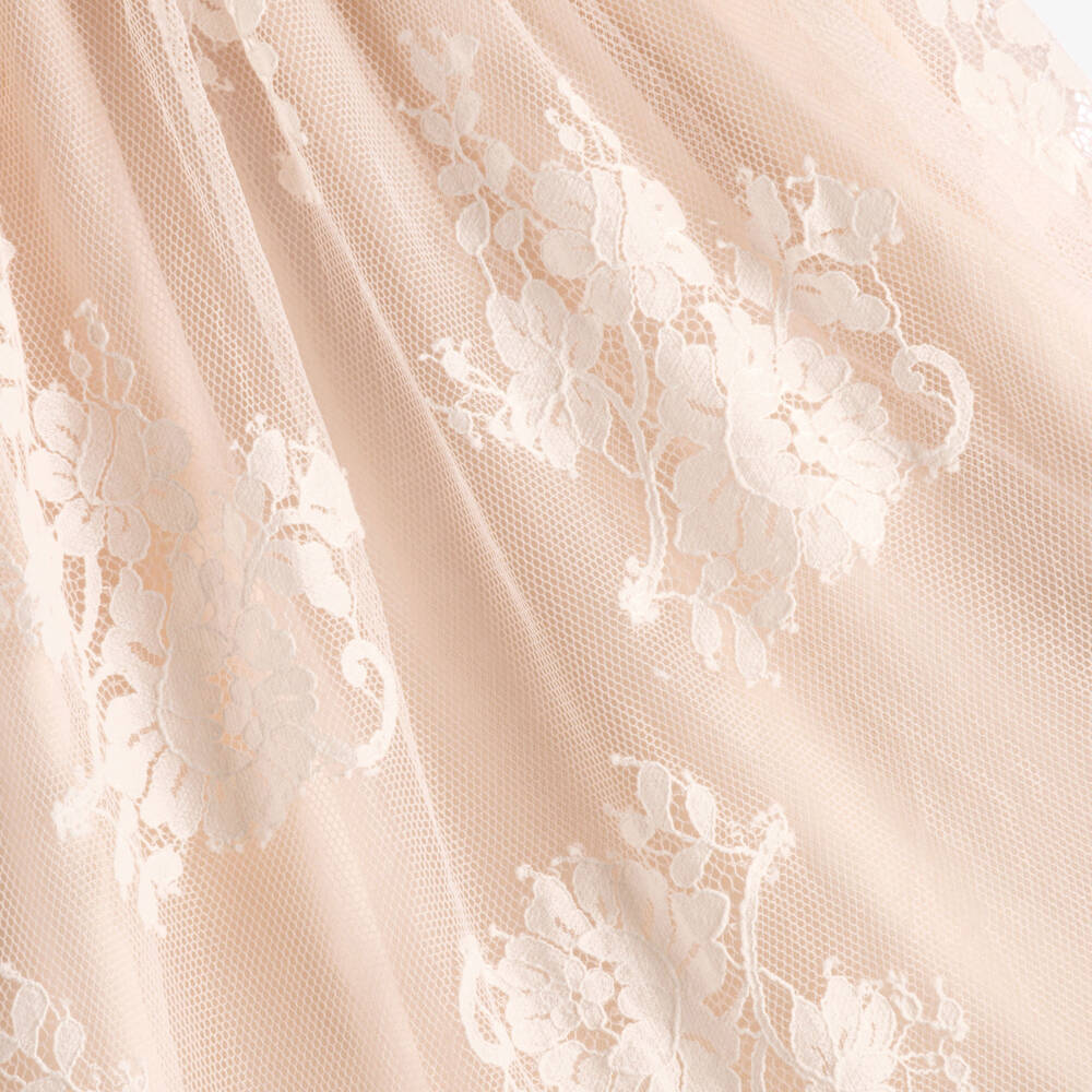 Petite Amalie-Girls Cloud Pink Floral Lace Dress | Childrensalon
