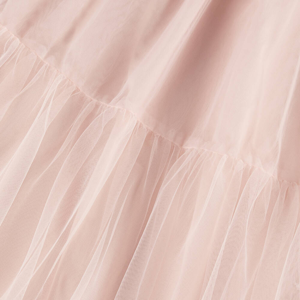 Petite Amalie-Girls Pink Tulle & Embroidered Lace Dress | Childrensalon