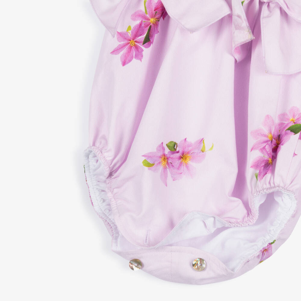 Phi Clothing-Песочник сиреневый с цветами для малышек | Childrensalon