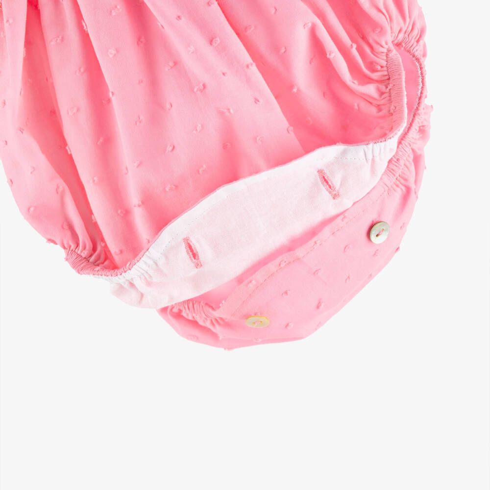 Phi Clothing-Baby Girls Pink Plumeti Shortie Set | Childrensalon
