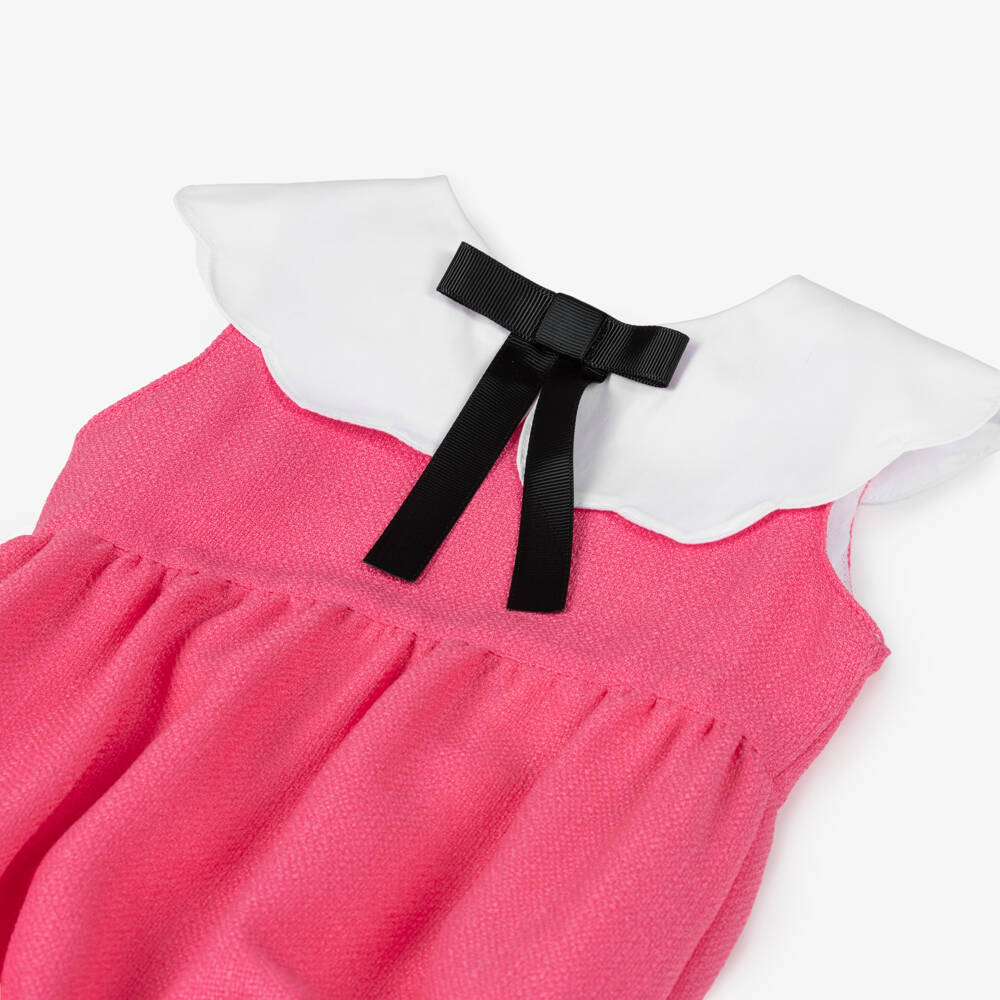 Phi Clothing-Baby Girls Pink Shortie with White Scalloped Collar | Childrensalon
