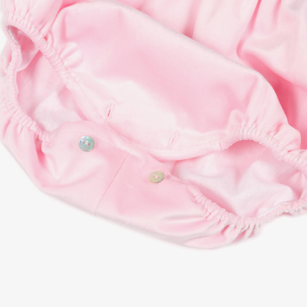 Phi Clothing-Baby Girls Pink Velvet Shortie | Childrensalon