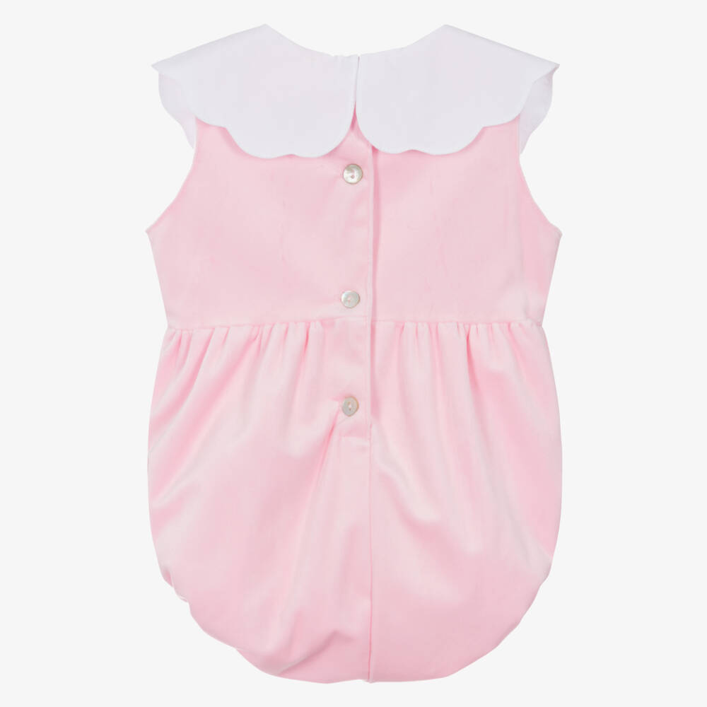 Phi Clothing-Baby Girls Pink Velvet Shortie | Childrensalon