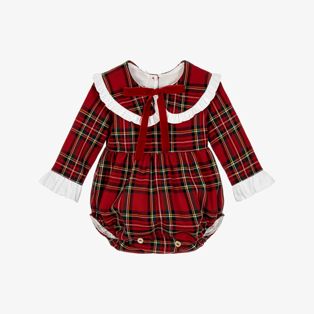 Phi Clothing-Baby Girls Red Tartan Shortie | Childrensalon