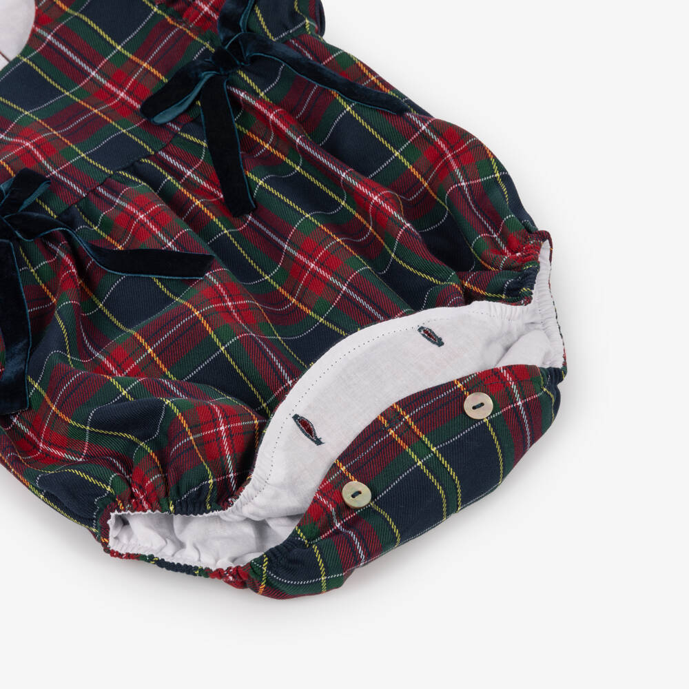 Phi Clothing-Baby Girls Tartan Shortie with Velvet Bows | Childrensalon