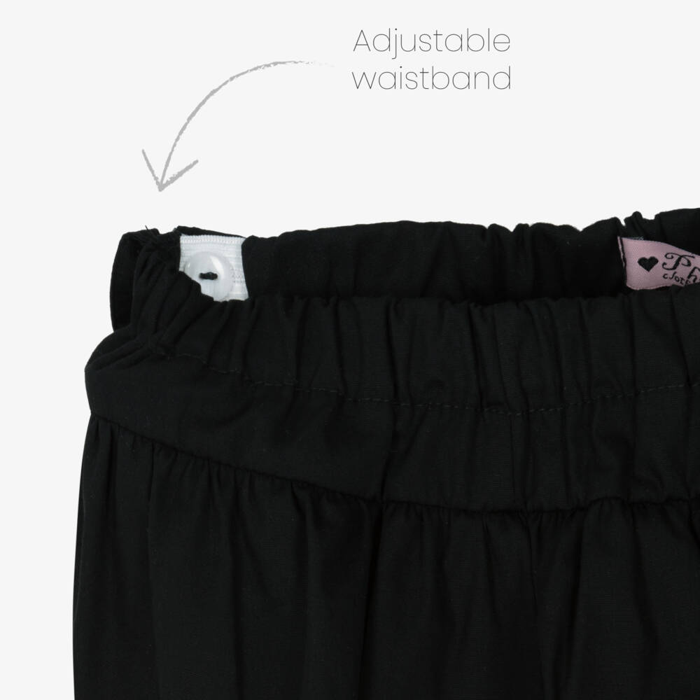 Phi Clothing-Комплект с юбкой черный хлопковый с бантами для девочек | Childrensalon