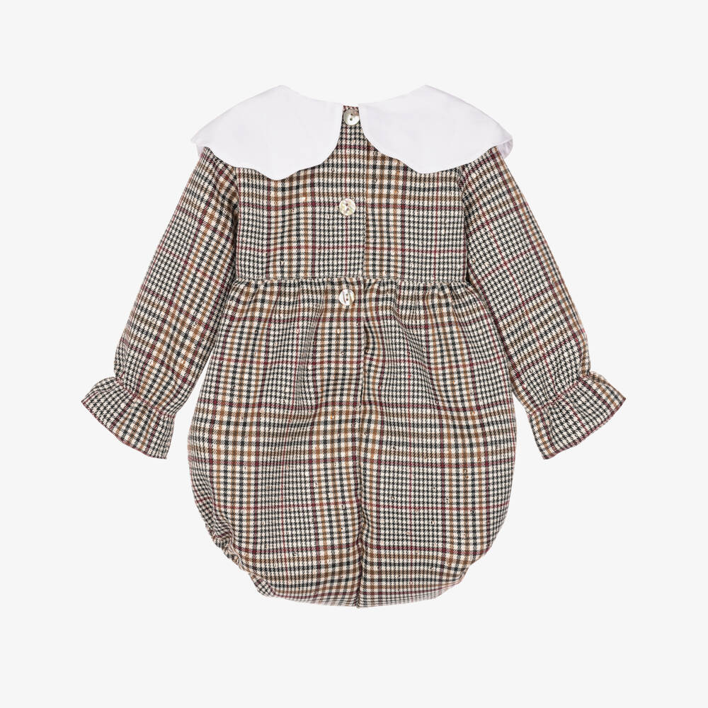 Phi Clothing-Girls Brown & Burgundy Check Shortie | Childrensalon