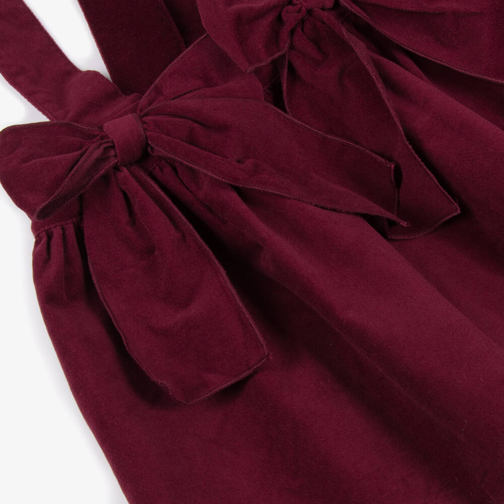 Phi Clothing-Girls Burgundy Red Velvet Skirt | Childrensalon
