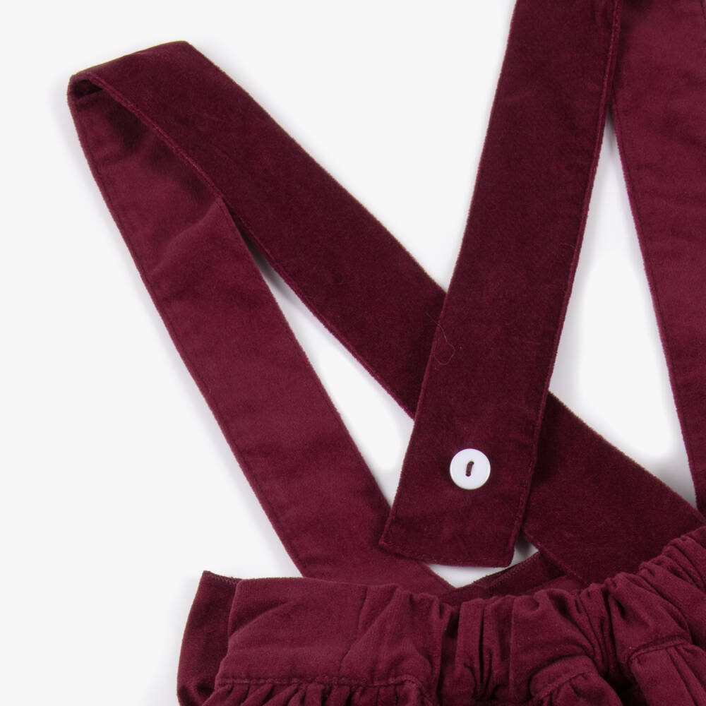 Phi Clothing-Girls Burgundy Red Velvet Skirt | Childrensalon