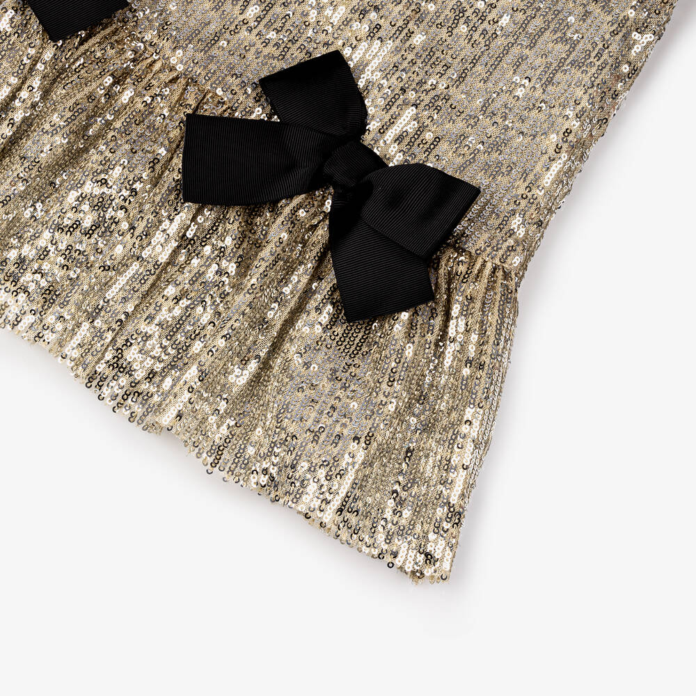 Phi Clothing-Girls Gold Sequinned Dress | Childrensalon