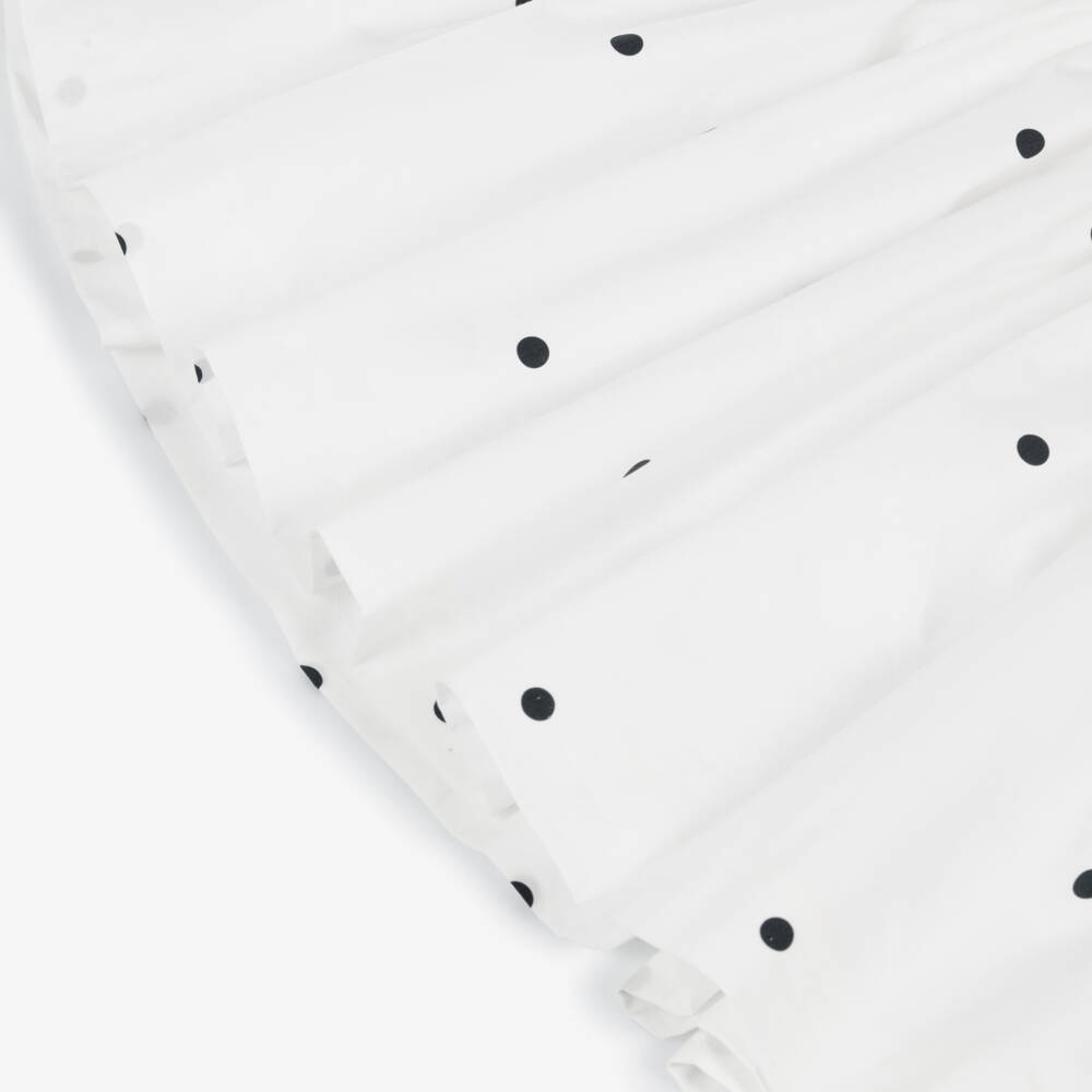 Phi Clothing-Girls Ivory & Black Polka Dot Cotton Dress | Childrensalon