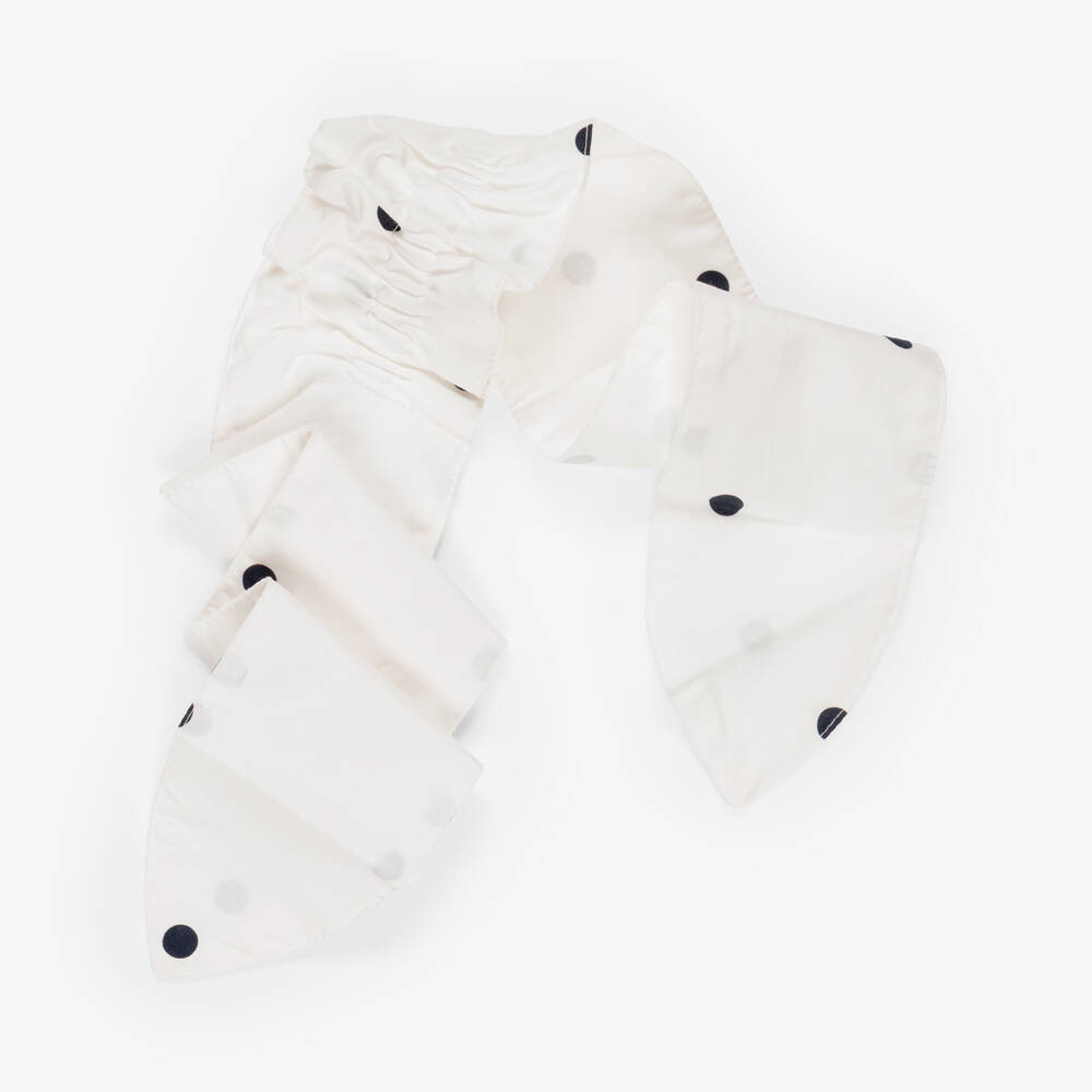 Phi Clothing-Girls Ivory Polka Dot Cotton Headband | Childrensalon