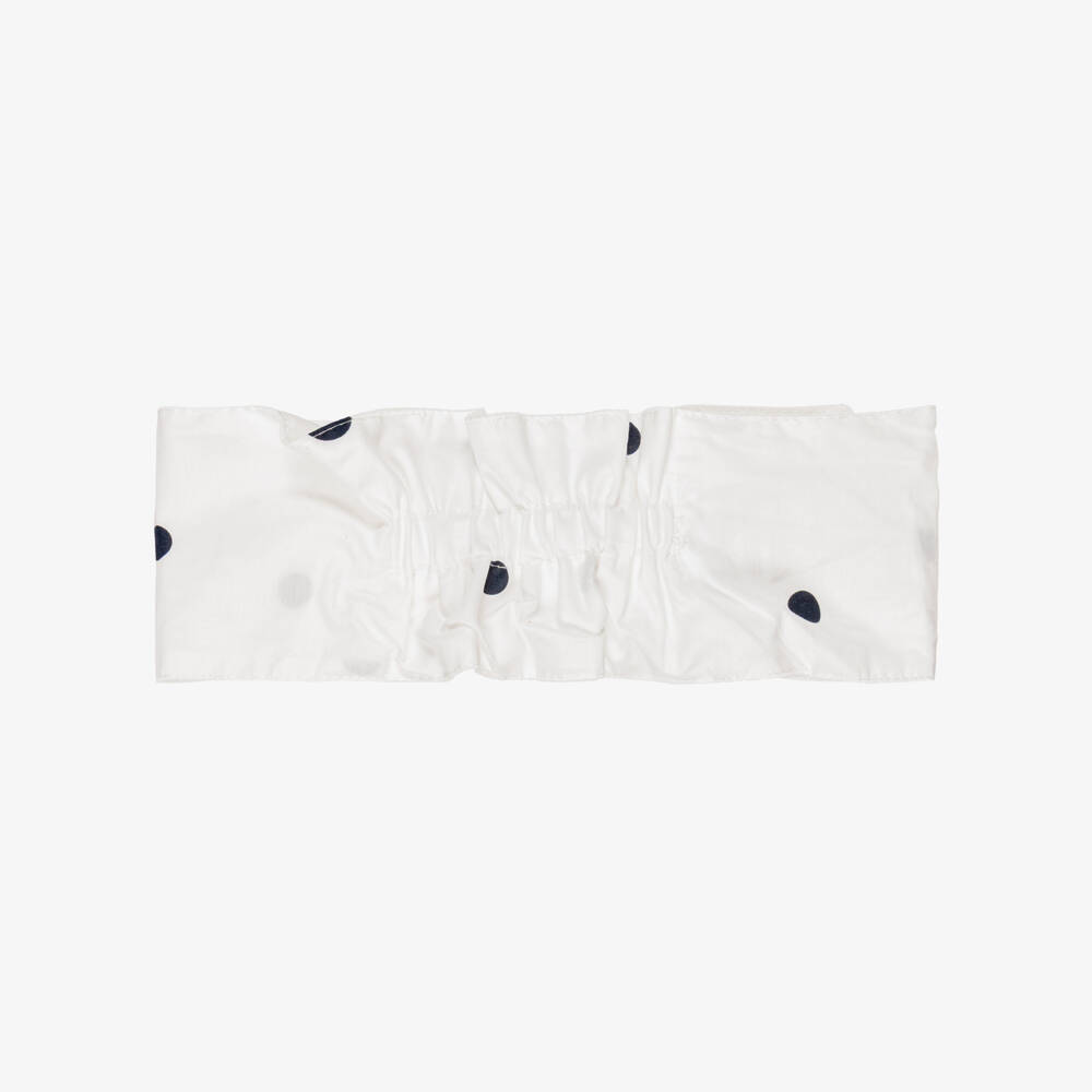 Phi Clothing-Girls Ivory Polka Dot Cotton Headband | Childrensalon