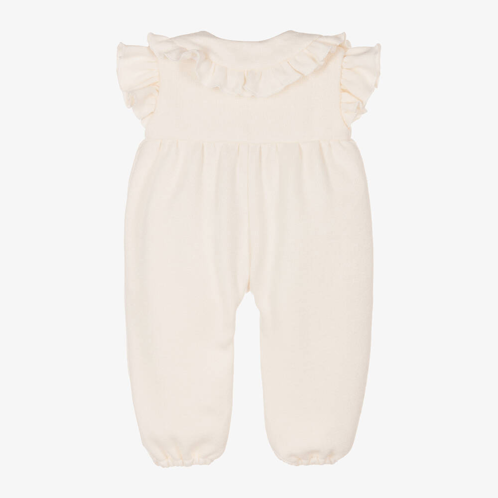 Phi Clothing-جمبسوت بفيونكة فيسكوز محبوك لون عاجي | Childrensalon