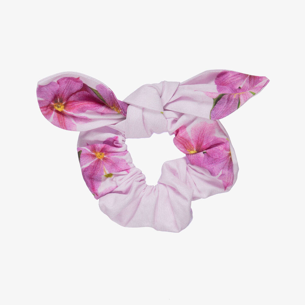 Phi Clothing-Girls Lilac Floral Cotton Hair Scrunchie | Childrensalon