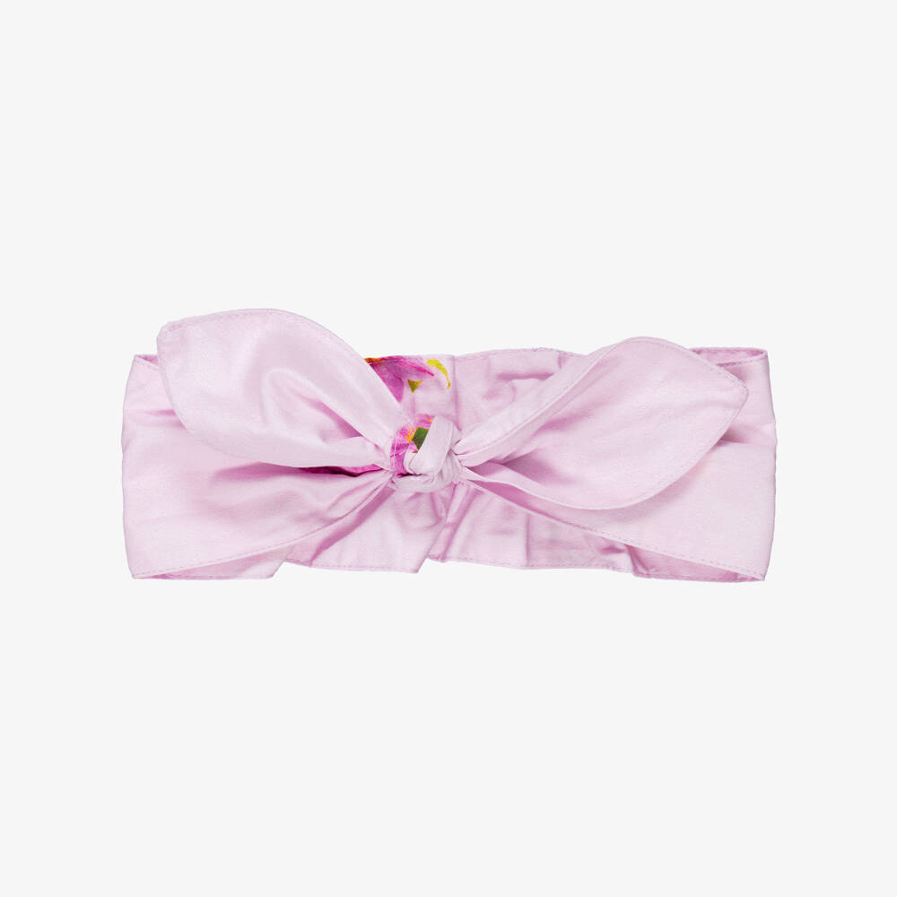 Phi Clothing-Girls Lilac Purple Floral Cotton Headband | Childrensalon