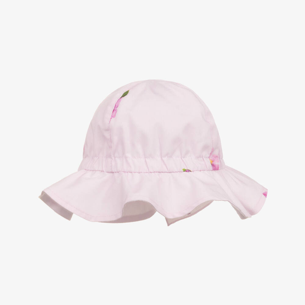 Phi Clothing-Girls Lilac Purple Floral Print Sun Hat | Childrensalon