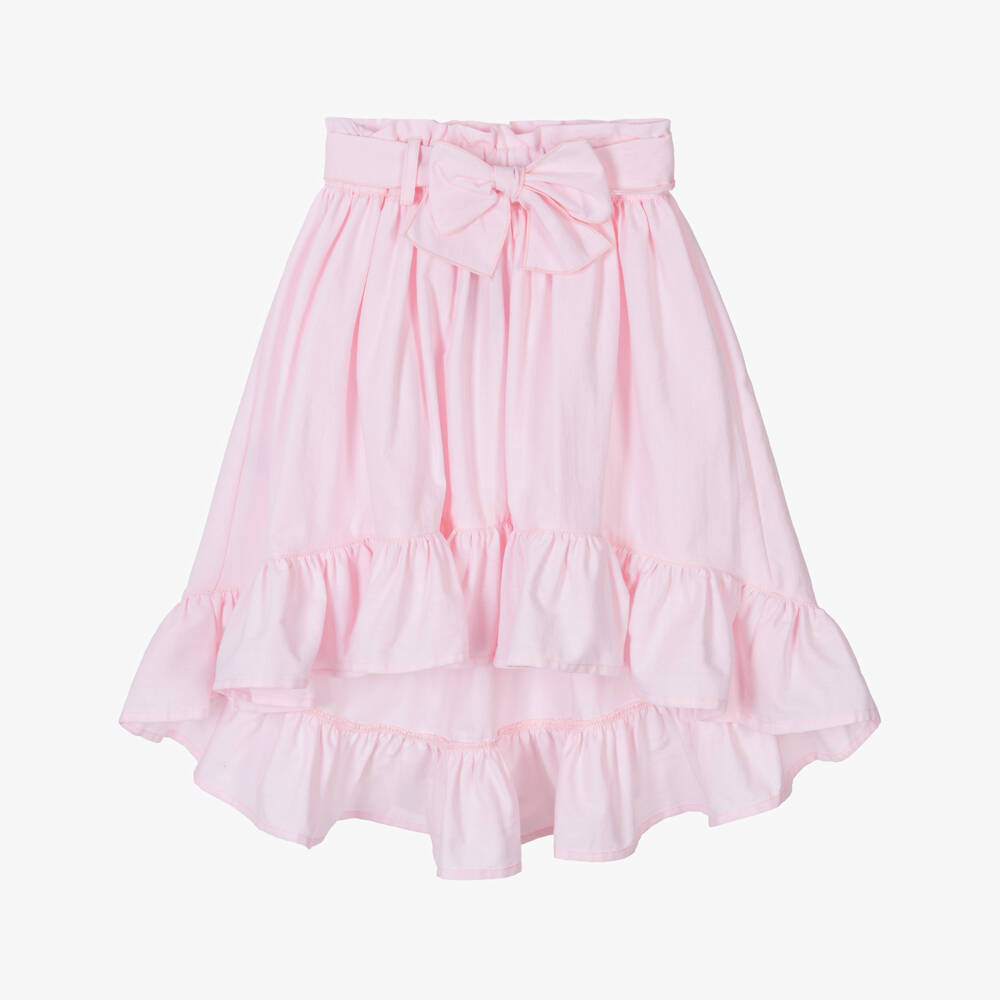 Phi Clothing-Girls Pink Cotton Bow Skirt | Childrensalon