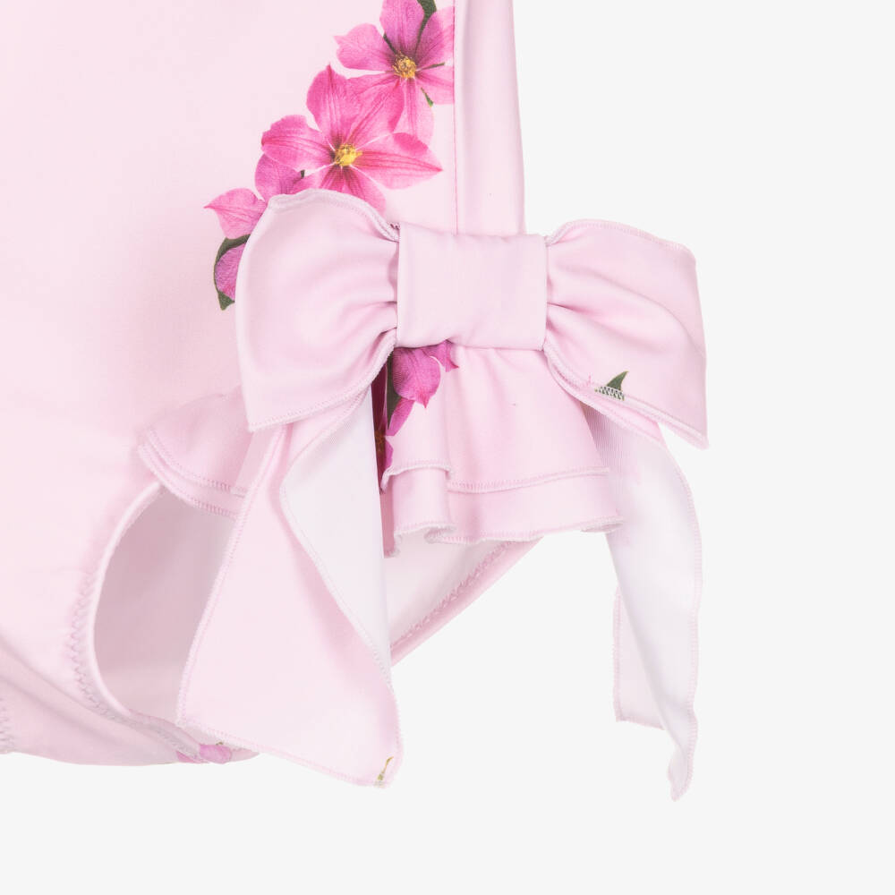 Phi Clothing-Girls Pink Floral Ruffle Swimsuit | Childrensalon