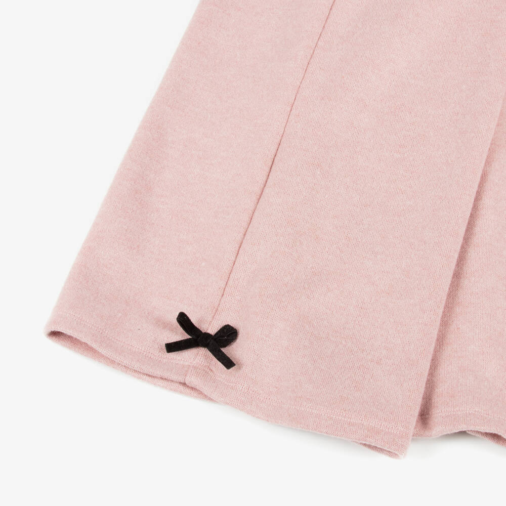Phi Clothing-Girls Pink Knitted Trouser Set with Ribbon Ties | Childrensalon