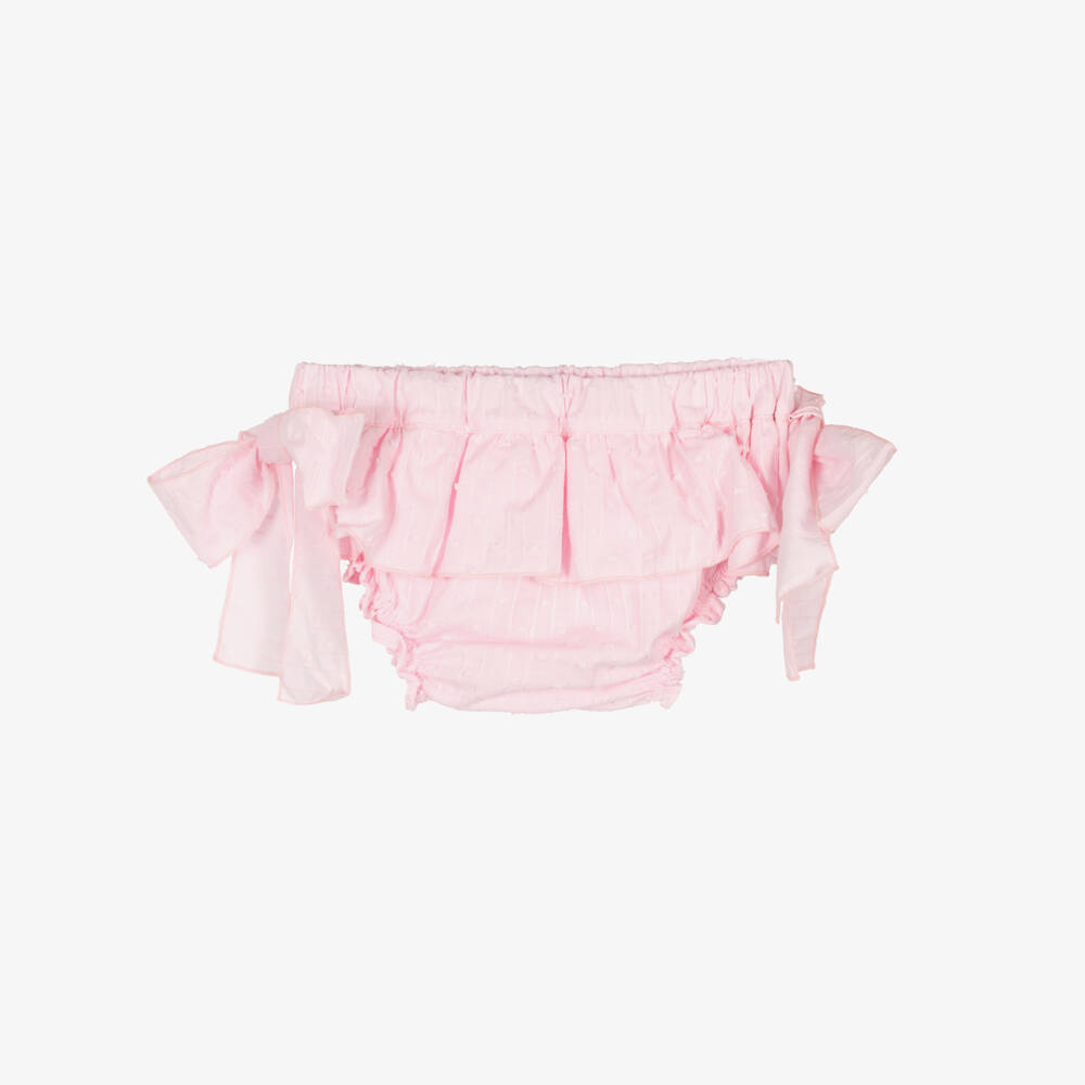 Phi Clothing-Girls Pink Plumeti Bloomer Shorts | Childrensalon