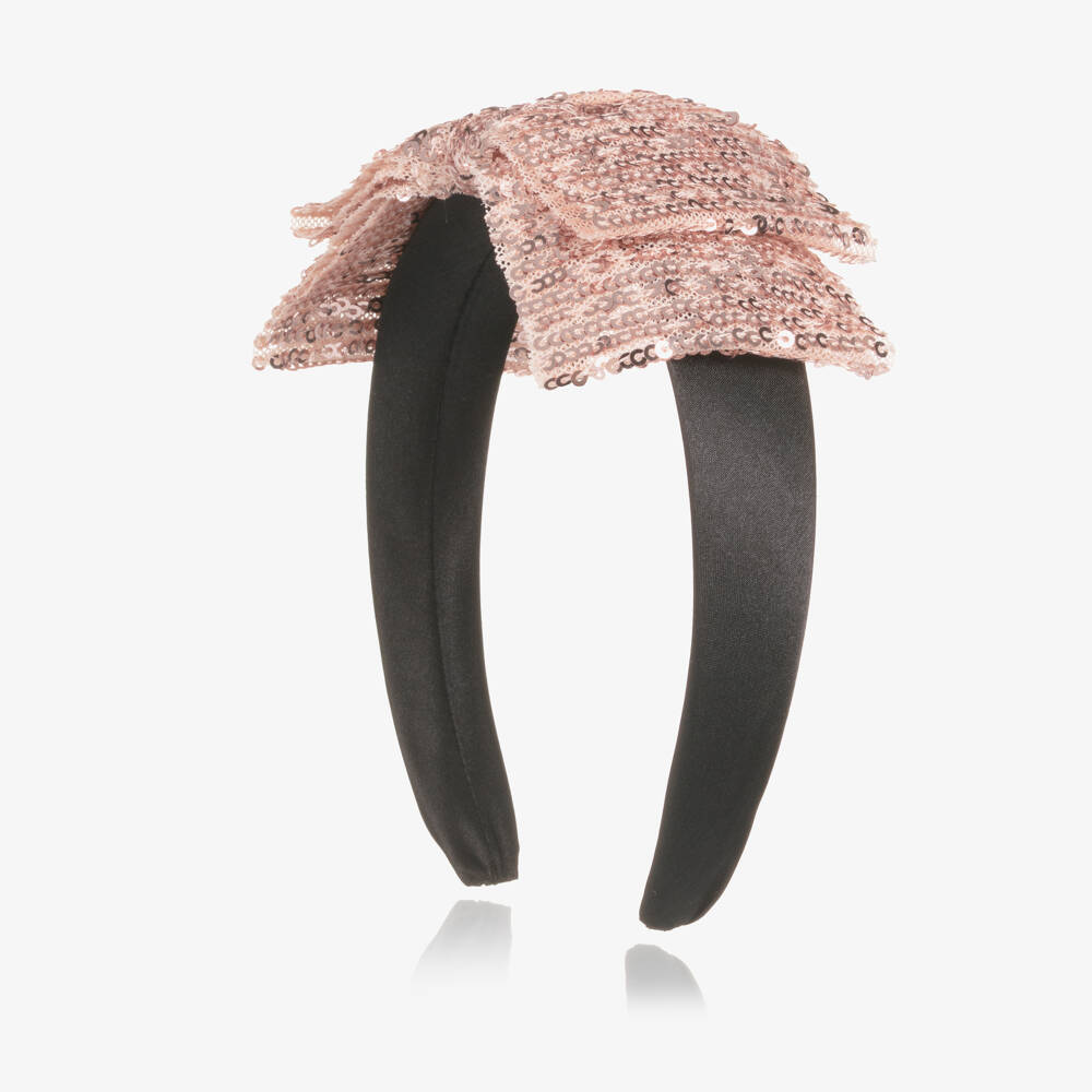 Phi Clothing-Girls Pink Sequin Bow Hairband | Childrensalon