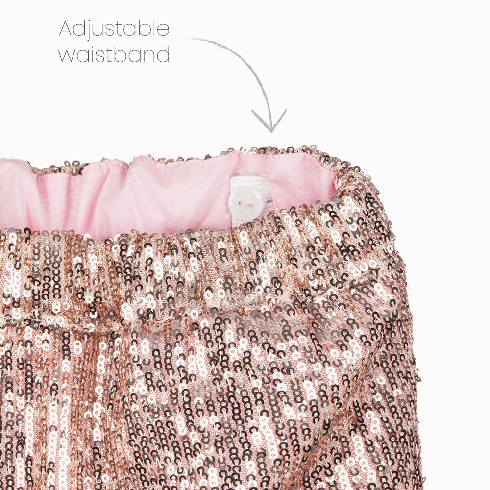 Phi Clothing-Girls Pink Sequin Skirt Set | Childrensalon