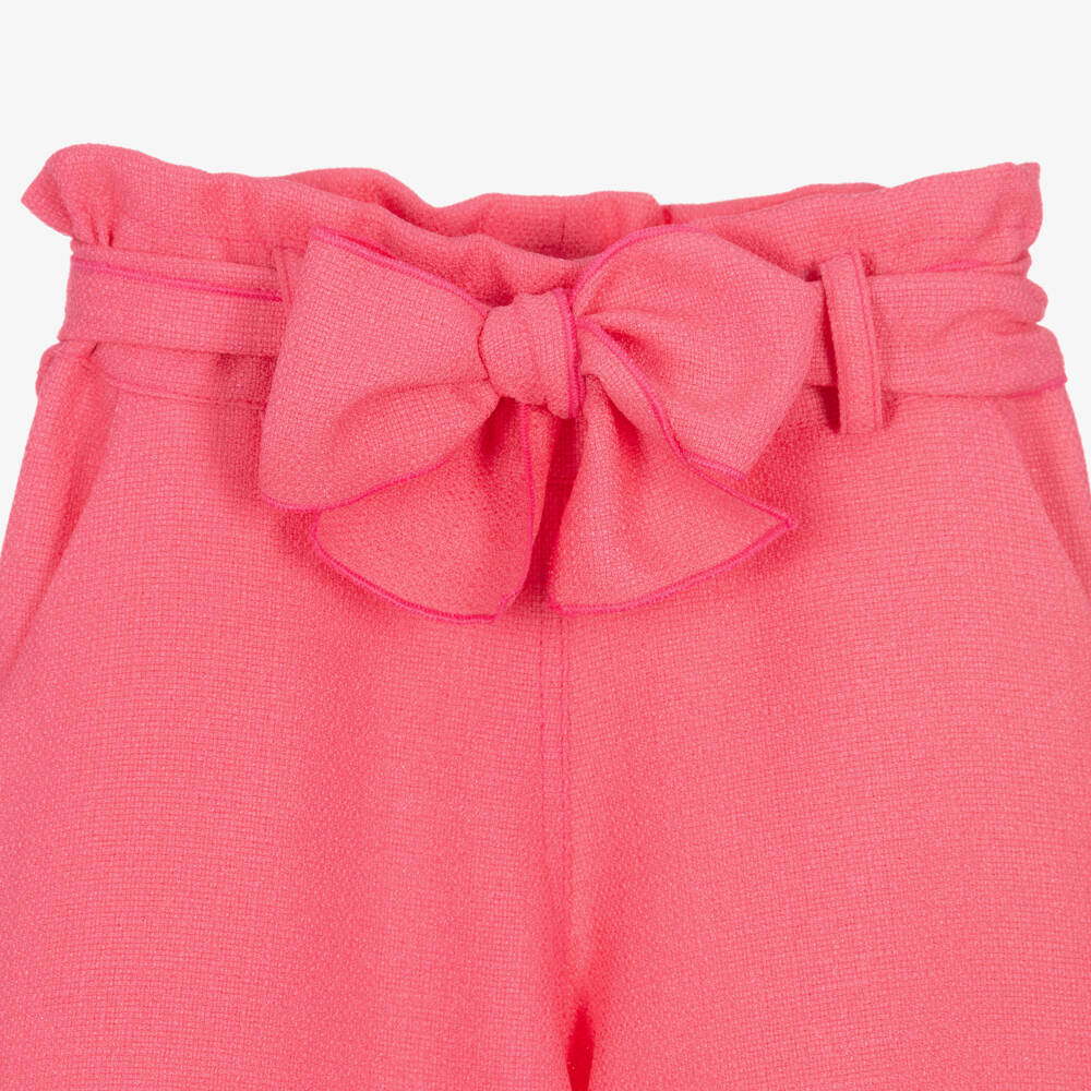 Phi Clothing-Girls Pink Woven Wide Leg Trousers | Childrensalon