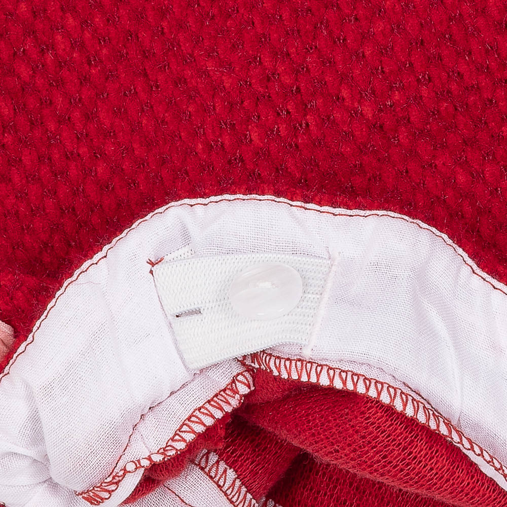 Phi Clothing-Girls Red Fluffy Knit Skirt Set with Pink Velvet Bows | Childrensalon