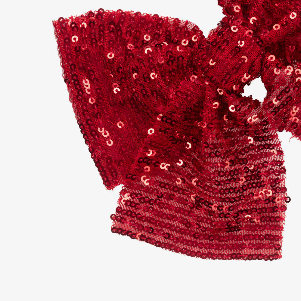 Phi Clothing-Girls Red Sequin Bow Clip (15cm) | Childrensalon