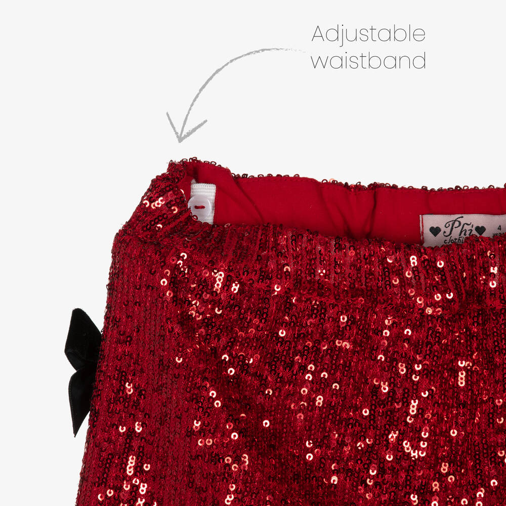 Phi Clothing-Girls Red Sequin Skirt | Childrensalon