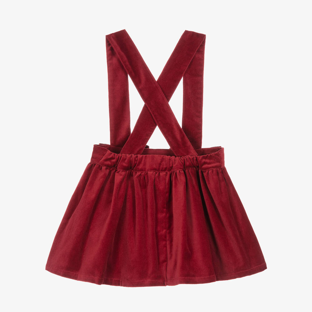 Phi Clothing-Girls Red Velvet Skirt | Childrensalon