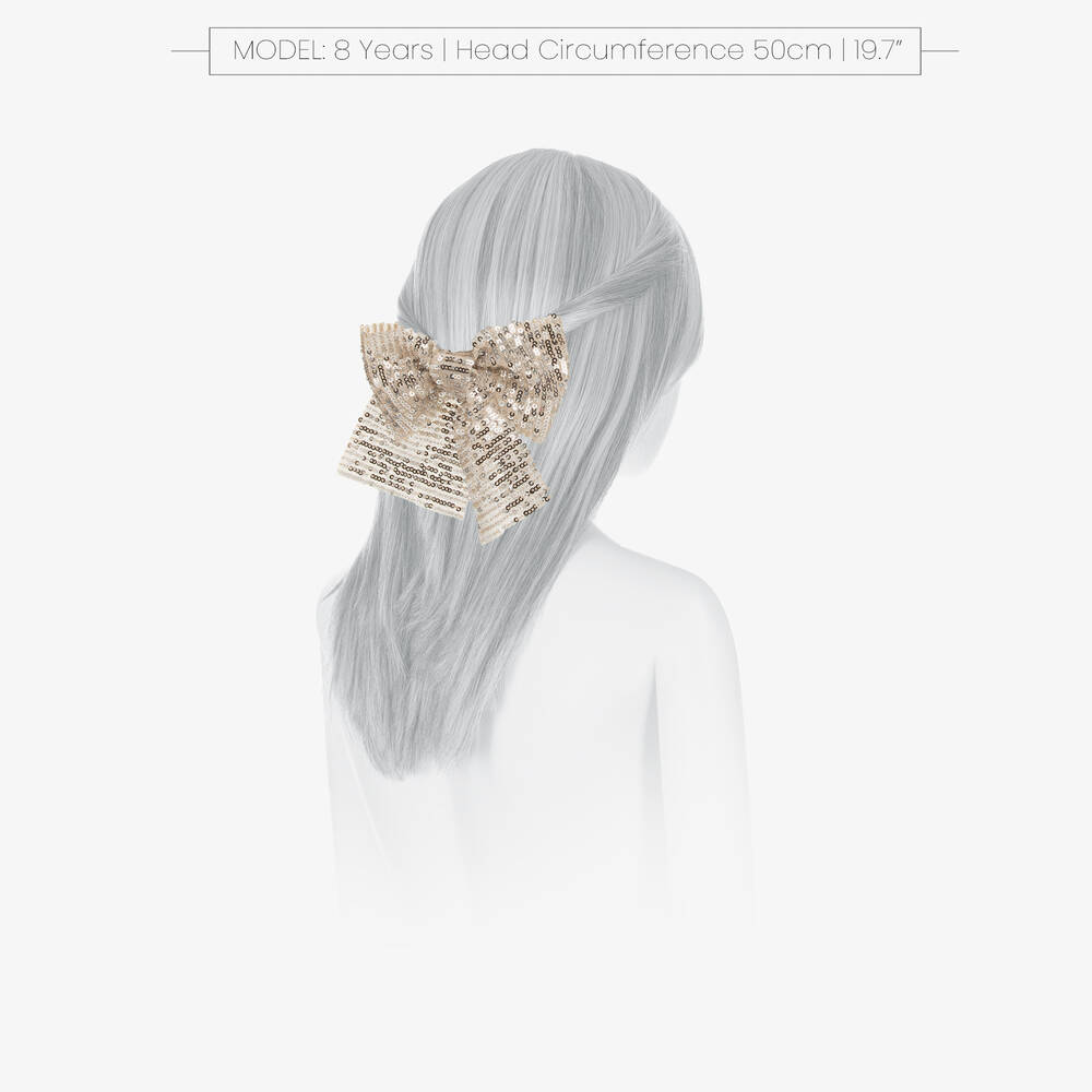 Phi Clothing-Girls Silver Sequin Bow Hair Clip (15cm) | Childrensalon
